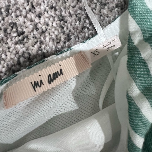 Francesca’s Sloane Striped One Shoulder Midi Dress High Low Linen Cotton Size XS - Picture 5 of 15